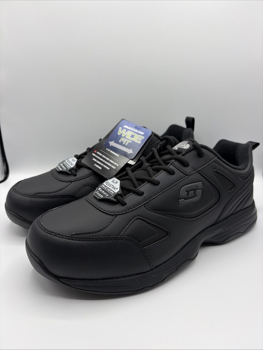 Skechers Work Relaxed Fit Dighton SR Men's Shoes Sneaker Size 11 Wide Black NWOB